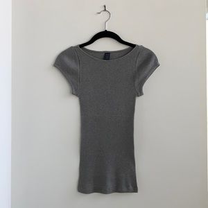 Banana Republic Heavyweight Ribbed Cap Sleeve Tee